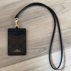 Coach Id Lanyard In Signature Canvas